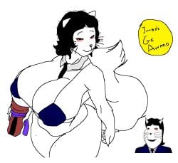 award bags_under_eyes bikini bikini_top black_eyes black_hair bloodshot_eyes claws female female_only fluffy_tail furry furry_female holding_object large_breasts looking_at_viewer messy_hair necktie nipples_visible_through_clothing oneshot partially_clothed pinup png solo solo_female soyjak soyjak.party tail tail_tuft thick_thighs transparent_background unknown_artist whiskers white_fur