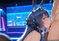 1boy 1girl ai_assisted ai_generated animal_ears azur_lane bangs bare_shoulders blue_eyes blue_hair blush breasts crying crying_with_eyes_open curvaceous curvy curvy_female curvy_figure eyebrows_visible_through_hair fellatio female heart heart-shaped_pupils hetero indoors long_hair miyuai new_jersey_(azur_lane) nude oral penis solo_focus symbol-shaped_pupils tears thick thick_ass thick_butt thick_hips thick_legs thick_thighs voluptuous voluptuous_female wide_hips wide_thighs window