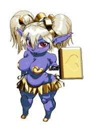1girls big_breasts chubby_female female gold_clothing hammer league_of_legends oppmann pasties poppy skirt twintails yordle