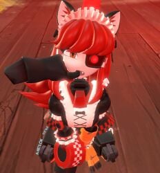 1girls 3d female female_focus female_only happy happy_female looking_at_partner looking_at_viewer maid maid_dress maid_outfit maid_uniform mimi_sentry orange_eyes poster red_hair robot robot_girl sfm sharp_teeth solo solo_female solo_focus source_filmmaker team_fortress_2 tf2