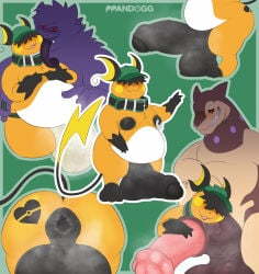 3_toes animal_genitalia animal_penis anthro anus backsack balls baseball_cap belly belly_poke big_anus big_balls big_belly big_bulge big_penis blush body_worship bulge butt butt_tattoo clothing collar covered_eyes dipstick_tail equine_genitalia equine_penis face_lick facial_hair facial_markings feet flared_penis front_view generation_1_pokemon generation_2_pokemon gengar genital_worship genitals gesture group hat hat_over_eyes head_markings headgear headwear hi_res huge_anus huge_balls huge_bulge huge_penis humanoid_genitalia humanoid_penis jockstrap larger_male licking lightning_tail looking_down looking_down_at_partner male male/male markings medial_ring model_sheet moobs musky_balls musky_penis nintendo nipple_piercing nipple_ring nipples overweight overweight_male pang_(ppandogg) penile penis penis_worship piercing pokemon pokemon_(species) ppandogg raichu rear_view ring_piercing saggy_balls shortstack size_difference smaller_male smile standing tail tail_markings tattoo thick_thighs toes tongue trio typhlosion underwear waving