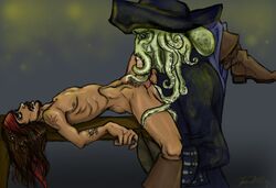 2boys anal bandana blowjob boots clothed_on_nude crab_claw cum_in_mouth davy_jones drinking_cum drool_on_face elevated_hips erect_nipples erection eyes_rolling_back gay holding_penis jack_sparrow leg_on_shoulder legs_held_open long_hair male male_only monster_boy multiple_boys multiple_males mustache nude oral_sex orgasm_face pants_around_one_leg penis pirate pirate_hat pirates_of_the_caribbean shirtless tattoo tattoos tentacle tentacle_on_male tentaclejob yaoi