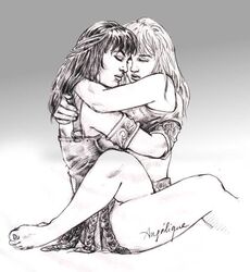 angelique_(artist) female gabrielle_(xena) multiple_girls xena xena_warrior_princess yuri