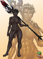 1futa 7th-heaven abs areolae athletic athletic_futa balls big_breasts big_penis breasts dark-skinned_futa dark_skin diphallia diphallism erection foreskin futa_only futanari intersex large_breasts multi_genitalia multi_penis muscles muscular muscular_futa nipples penis solo spear testicles uncircumcised uncut unretracted_foreskin weapon