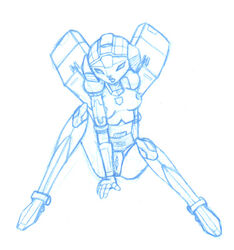 1girls 2d arcee arcee_(g1) artist_request autobot big_breasts breasts drawn female female_autobots female_only lowres monochrome nipples pussy robot robot_girl sketch solo tagme transformers transformers_g1