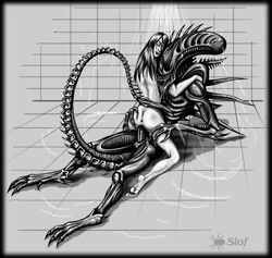 1boy 1boy1girl 1girls alien alien/human alien_(franchise) artist_name female female_human human interspecies male male/female male_xenomorph sex slof straight xenomorph