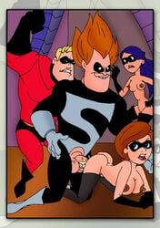 2boys 2girls all_fours anal bent_over cheating cuck cuckold cum cum_inside disney doggy_style elastigirl father_and_daughter female from_behind helen_parr husband_and_wife male mother_and_daughter mr._incredible multiple_boys multiple_girls netorare nipples ntr nude nude_female penis pixar robert_parr straight_hair syndrome the_incredibles violet_parr yaoinami