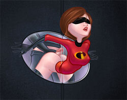 disney elastigirl helen_parr imminent_rape penis pixar rape restrained straight straight_hair syndrome's_guard tagme the_incredibles