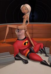 1boy 1girls cheating comics-toons.com disney female karbo karbo_(comics-toons) male mirage_(the_incredibles) mr._incredible nipples pixar robert_parr straight_hair tagme the_incredibles