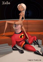 1boy 1girls cheating comics-toons.com disney female karbo_(comics-toons) male mirage_(the_incredibles) mr._incredible nipples pixar robert_parr straight_hair tagme the_incredibles