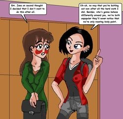 body_paint bodypaint daria daria_morgendorffer embarrassed glasses jane_lane painted_clothes saiyaman tagme