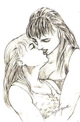 angelique_(artist) female gabrielle_(xena) multiple_girls xena xena_warrior_princess yuri