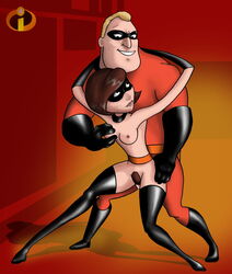 black_hole_sun disney elastigirl female helen_parr male mr._incredible nipples pixar pubic_hair robert_parr straight_hair tagme the_incredibles unshaved_pussy