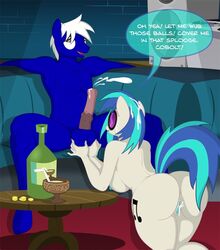 alcohol anthro anus areola ass balls beverage big_breasts breasts cum cum_inside el-loko fan_character fondling food friendship_is_magic my_little_pony nightclub nipples nude orgasm penis pussy stereo text vinyl_scratch_(mlp)