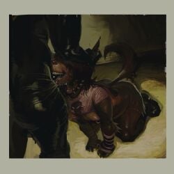 1:1 absurd_res all_fours anthro arm_warmers armwear bodily_fluids boots bottomless brown_body brown_fur bubble canid canine canis clothed clothing collar domestic_dog drooling duo ear_grab fellatio footwear fur hair hair_over_eyes hi_res latex latex_clothing latex_skinsuit male male/male mammal mourph nipple_piercing nipples oral pattern_arm_warmers pattern_armwear pattern_clothing penile piercing pink_clothing pink_shirt pink_topwear saliva sex shirt shirt_up shoes skinsuit slightly_chubby snot snot_bubble spiked_collar spikes striped_arm_warmers striped_armwear striped_clothing stripes teeth_showing tight_clothing topwear wall_(structure)