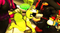 3d 3d_(artwork) afrosoricid alcohol ambiguous_penetration anthro armwear badnik beverage bodily_fluids bottle chameleon christmas christmas_tree claws clothing container e-123_omega e-series ear_piercing ear_ring elbow_gloves espio_the_chameleon eulipotyphlan fellatio female genitals gift gloves group hand_on_butt hand_on_head handwear hedgehog holidays idw_publishing legwear lizard machine male male/female mammal multicolored_penis oral oral_penetration penetration penile penis piercing plant reptile ring_piercing robot rocketspuff saliva saliva_on_penis scalie sega sex shadow_the_hedgehog sonic_(series) sonic_the_hedgehog_(comics) sonic_the_hedgehog_(idw) sonic_the_hedgehog_(series) speech_bubble spitroast stockings surge_the_tenrec tenrec toeless_legwear toeless_stockings tree two_tone_penis whiskey