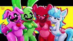 16:9 2025 2025s 4girls absurd_res absurdres anthro anthro_female anthro_on_anthro anthro_only anthrofied apple_necklace apple_pendant aqua_hair aqua_hooves aqua_inner_ear aqua_mane aqua_tail artist_name bat_wings bear bear_ears bear_girl bear_humanoid bear_tail bere_dolly_art berebear beredolly bobby_bearhug bobby_bearhug_(poppy_playtime) breasts bunny bunny_ears bunny_girl bunny_humanoid bunny_tail colored colorful crafty_corn craftycorn craftycorn_(poppy_playtime) critters_(poppy_playtime) digital_art digital_drawing digital_drawing_(artwork) digital_media digital_media_(artwork) digital_painting digital_painting_(artwork) domestic_pig domestic_rabbit equid equine female female_anthro female_focus female_only flower_necklace flower_pendant fur furry furry_female furry_only glowing_eyes green_body green_fur green_inner_ear green_tail group hair hands_on_hips heart_necklace heart_pendant hi_res highres hooves hoppy_hopscotch hoppy_hopscotch_(poppy_playtime) horn horse_ears jewelry lagomorph lagomorph_humanoid leporid leporid_humanoid lightning_bolt_necklace lightning_bolt_pendant mammal mane mane_hair mascot_horror mob_entertainment mob_games mythological_creature mythological_equine mythology necklace neon_yellow_background no_humans picky_piggy picky_piggy_(poppy_playtime) pickypiggy pig pig_ears pig_girl pig_humanoid pig_nose pig_tail pink_belly pink_body pink_ears pink_hands pink_hooves pink_inner_ear pink_skin poppy_playtime poppy_playtime_(chapter_3) poppy_playtime_(chapter_4) pupils quartet rabbit rabbit_ears rabbit_girl rabbit_humanoid rabbit_tail rabbitgirl red_body red_fur red_tail single_horn smiling smiling_at_viewer smiling_critters suid suid_humanoid suine suine_humanoid sus_(pig) tagme tail thick_thighs thighs tongue unicorn unicorn_girl unicorn_horn unicorn_humanoid unicorn_tail ursid ursid_humanoid ursine ursine_humanoid vibrant_colors video_games white_body white_ears white_eyes white_fur white_pupils wide_hips widescreen yellow_background