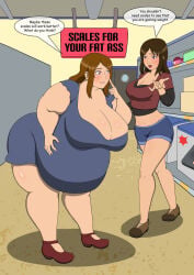 sequence bbw weight_gain mother_and_daughter incest incestuous milf chubby chubby_female belly big_belly chubby_belly breasts big_breasts feeding feederism yuri daughter mother belly_expansion obese obese_female huge_belly splogy92