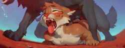 ahe_gao ai_generated anal anal_sex animal_genitalia anthro anthro_on_feral ass_up bared_teeth black_body black_claws black_fur black_pawpads bodily_fluids canid canine canine_sheath canis cheek_spots cheek_tuft chest_tuft claw_marks claws collarbone countershade_face countershade_torso countershading dewclaw doggy_style dripping duo ears_back ears_down eye_roll eyebrows facial_tuft fangs felid feline feral feral_penetrating from_behind_position fucked_silly fur furry genitals green_eyes gums half-closed_eyes hi_res imminent_knotting inner_ear_fluff jockey_position knot knot_prodding kounalix larger_feral larger_on_top looking_pleasured lynx male male/male mammal markings narrowed_eyes on_top orange_body orange_fur outside outside_sex pawpads paws penetration pink_nose pivoted_ears prone_bone_position raised_inner_eyebrows saliva saliva_drip saliva_on_tongue saliva_string sex sheath simple_background size_difference sky smaller_anthro smaller_penetrated tail tail_markings tail_tuft tears tears_of_pleasure teary_eyes teeth teeth_showing tongue tongue_out tuft vein veiny_knot whisker_spots whiskers white_body white_fur wolf zoophilia