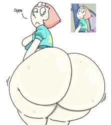 1girls 2026 2d 2d_(artwork) 2d_artwork ass ass_bigger_than_head ass_focus big_ass blue_eyes bottom_heavy bottomless breasts cartoon_network clothing dialog dialogue digital_art digital_drawing_(artwork) digital_media_(artwork) female female_only gem_(species) gem_on_forehead huge_ass humanoid hyper hyper_ass looking_back no_pants pantsless pantsless_female pearl_(steven_universe) solo solo_female steven_universe sweatdrop tagme text theslashfive thick thick_hips thick_legs thick_thighs white_female white_skin white_skinned_female
