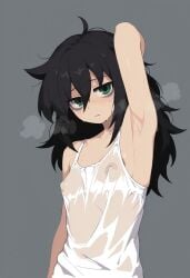1girls 2025 ai_generated armpits bigtub7775 black_hair eye_bags female female_only kuroki_tomoko musk nipples_visible_through_clothing solo solo_female tagme watashi_ga_motenai_no_wa_dou_kangaetemo_omaera_ga_warui!