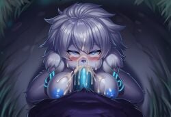 1boy 1girls ai_generated anthro anthro_on_anthro anthro_penetrated anthro_penetrating anthro_penetrating_anthro big big_breasts big_penis bjfan01 black_fur blowjob blowjob_face blue_nipples blue_penis blush bovid bovine breasts brushes canine canine_hybrid caprine cheek_bulge cum cum_drip cum_dripping cum_dripping_from_mouth cum_facial cum_from_nose cum_in_mouth cum_inside cum_on_breasts cum_on_face deep_penetration deepthroat excessive_cum fellatio female female_anthro female_focus female_penetrated forest fur grass irrumatio kindred kindred_(league_of_legends) kindred_(lol) kneeling kneeling_oral_position kneeling_position lamb lamb_(league_of_legends) league_of_legends looking_at_viewer male male_anthro male_penetrating_female male_pov naked naked_female naked_male night novelai nude nude_female nude_male oral oral_penetration oral_sex outside outside_sex penis pov pov_blowjob pov_eye_contact self_upload trees white_fur white_hair wolf wolf_(league_of_legends)