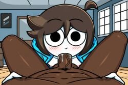 ai_generated androgynous aradir ass bed bedroom big_ass black_eyes blonde_hair blowjob brown_hair chilean dark-skinned_male femboy gay hispanic hispanic_male human human_male ikntlive interracial looking_at_viewer male male_only pale_skin pov yaoi youtube youtube_hispanic youtuber