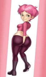 1girls aelita_schaeffer ai_generated cartoon_network code_lyoko digging_up_in_they_ass female fusionfall pink_hair solo solo_female tagme