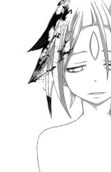 3_eyes black_blood blood bodily_fluids colored_blood crona_(soul_eater) female flat_chested hi_res humanoid multi_eye nude ohkubo_atsushi solo soul_eater unusual_blood unusual_bodily_fluids