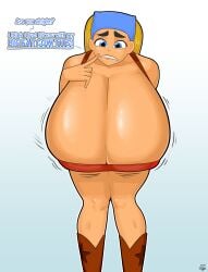 2d big_breasts blonde_hair blue_eyes breasts cleavage female female_focus female_only huge_breasts large_breasts light-skinned_female light_skin lindsay_(tdi) long_hair straight_hair tagme total_drama_island wtgoggle