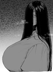 1girls big_breasts black_hair hair_over_one_eye huge_breasts large_breasts long_hair looking_at_viewer ohasi the_ring yamamura_sadako
