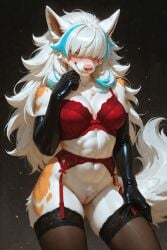 1girls ai_generated anthro_female canid dog_girl female generation_3_pokemon hair_covering_eyes hyena_girl long_hair mightyena original_character pokemon pokemon_(species) scorpianpp self_upload simmer_(scorpianpp) stable_diffusion white_hair