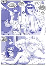 anal ash_ketchum big_ass big_breasts big_penis bikini blush comic_page cum cum_in_ass cum_inside huge_ass huge_breasts kogeikun lana's_mother_(pokemon) lana_(pokemon) milf mother pokemon younger_male