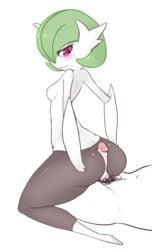 assjob blush breasts buttjob clothing duo elbow_gloves eyelashes female female_on_top gardevoir girl_on_top green_hair hair human humanoid interspecies leggings legwear male mammal mega_evolution mega_gardevoir nintendo olves on_top outercourse penis pokémon_(species) pokemon pokemon_(species) pokemon_rse pubes pubic_hair red_eyes reverse_cowgirl_position short_hair simple_background sitting_on_person straight tease teasing unknown_artist video_games white_background white_elbow_gloves white_gloves white_skin