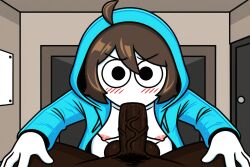 ai_generated androgynous aradir ass bed bedroom big_ass black_eyes blonde_hair blowjob brown_hair chilean dark-skinned_male femboy gay hispanic hispanic_male human human_male ikntlive interracial looking_at_viewer male male_only pale_skin pov yaoi youtube youtube_hispanic youtuber
