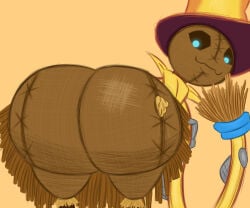 1girls aaaark ass ass_bigger_than_head ass_focus big_blue_bubble curvy_figure edamimi eyelashes female female_only hat looking_at_viewer my_singing_monsters my_singing_monsters:_dawn_of_fire owo scarecrow tagme thick_thighs