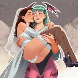 2girls ai_generated big_ass big_breasts big_thighs breasts capcom crossover curvaceous curvy curvy_figure darkstalkers digital_media_(artwork) female female_only genderswap_(mtf) hips hourglass_figure huge_ass huge_breasts huge_thighs humanoid large_ass large_breasts large_thighs legs light-skinned_female light_skin marvel marvel_comics marvel_vs._capcom mature mature_female morrigan_aensland peter_parker petra_parker phophopho rule_63 slim_waist spider-man spider-man_(series) spider-woman succubus thick thick_hips thick_legs thick_thighs thighs voluptuous waist wide_hips wide_thighs yuri