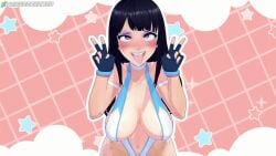 3d ahe_gao animated animated_background animation asian asian_female ass ass_crack ass_jiggle bangs bicep_strap big_ass black_gloves black_hair blender_(software) blue_lipstick blue_nails blush boots bouncing_breasts bouncy breasts cleavage cleavage_cutout colorful_background dancing eyelashes eyeliner eyeshadow female female_focus female_only gloves japanese japanese_female kimiko_nagasawa large_breasts leotard lipstick long_hair looping_animation makeup nail_polish navel original pale-skinned_female pale_skin peace_sign purple_eyes star_on_body stars_on_ass stars_on_thighs thick_thighs thighhighs thighs triggerbunbun v_sign violet_eyes white_boots white_thighhighs wrestler wrestling_outfit
