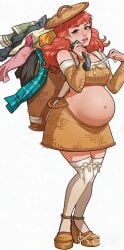 ai_edit ai_edited big_belly date_everything edit edited exposed exposed_female harper_hamper_(date_everything) looking_at_viewer naked naked_female nude nude_female pregnancy pregnant pregnant_belly pregnant_female solo solo_female