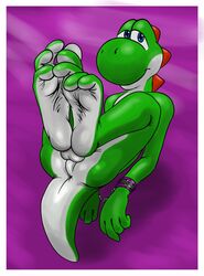 anus ass bondage bound cuffs feet foot_focus male male_only mario_(series) midnite nintendo soles solo solo_male toes yoshi