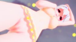 below_view female female_only mikumikudance mmd pussy skirt white_hair yowane_haku