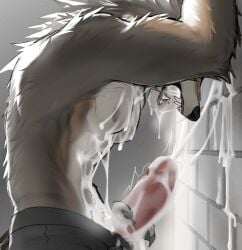 2025 abs anthro areola arm_tuft black_boxer_briefs black_clothing black_nose black_underwear bodily_fluids boxer_briefs boxers_(clothing) boxers_down brick brick_wall brown_body brown_fur brown_nipples claws clothed clothing countershading crotch_tuft cum cum_in_mouth cum_inside cum_on_body cum_on_chest cum_on_hand cum_on_nipples cum_on_penis cum_on_self cum_on_tongue cum_on_wall cum_string cumshot digital_drawing_(artwork) digital_media_(artwork) ejaculation erection excessive_cum excessive_genital_fluids fangs fingers fluffy fur genital_fluids genitals grey_background gums hi_res humanoid_genitalia humanoid_penis kojiray leaning_on_wall looking_down looking_pleasured male male_anthro masturbation multicolored_body multicolored_fur muscular muscular_anthro muscular_male neck_tuft nipples open_mouth orgasm partially_clothed partially_clothed_anthro partially_clothed_male pecs penis penis_grab shoulder_tuft simple_background solo tan_body tan_countershading teeth tongue tongue_out topless topless_anthro topless_male tremble_spikes tuft underwear underwear_down wall_(structure)