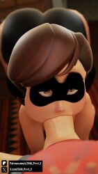 1boy 1girls 3d bedroom big_hero_6 blender blowjob boots brown_hair cheating cheating_boyfriend cheating_wife college_student crossover daughters_boyfriend disney elastigirl helen_parr hiro_hamada looking_at_viewer marvel mask milf older_female_and_younger_male on_all_fours partially_clothed shhi_prvrt_x sitting_on_bed superheroine the_incredibles thick_thighs underwear