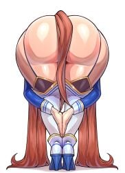 amen_pose ass ass_focus bending_over daiwa_scarlet_(umamusume) fat_ass gorgoden_wiener hairy_pussy horse_girl horse_tail huge_ass legwear long_hair no_panties praise_da_booty_(meme) pubic_hair pussy_hair skindentation thigh_strap twintails umamusume umamusume_pretty_derby