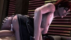 1boy 1girls 3d 3d_(artwork) after_sex big_breasts bioware breasts busty commander_shepard cosmicnoctis creampie cum cum_in_pussy dat_ass female femshep jane_shepard male mass_effect nipples nudity penis red_hair sex sideboob straight