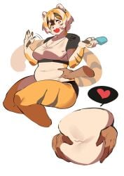 big_breasts breasts chubby cleavage female furry huge_breasts mx99926 tagme thick_thighs tiger tiger_girl wide_hips