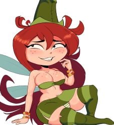 betilla_(rayman) big_breasts freckles freckles_on_breasts hat nymph_(rayman) pose rayman_(series) rayman_origins salchipapaasada wings
