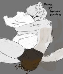 anthro boxer_briefs boxer_briefs_only clothed clothing domestic_cat eyes_closed feces feces_bulge felid feline felis femboy grey_background hug hugging_object hugging_pillow kittytwink male male_anthro male_pooping mammal nonbinary_(lore) oblivious pillow pooping sagging_underwear simple_background sleep_pooping sleeping smelly soiling soiling_boxer_briefs soiling_underwear solo stink_fumes topless underwear underwear_only