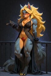 1girls ai_generated anthro_female blonde blonde_hair blue_eyes canid dog_girl female generation_3_pokemon gray_fur hybrid hybrid_pokemon hyena_girl mightyena nani-hullo_(scorpianpp) original_character pokemon pokemon_(species) scorpianpp self_upload stable_diffusion striped_fur yellow_hair yellow_stripes