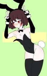 artist_request bunny_costume bunny_girl bunny_tail bunnysuit chara presenting solo_female solo_focus undertale